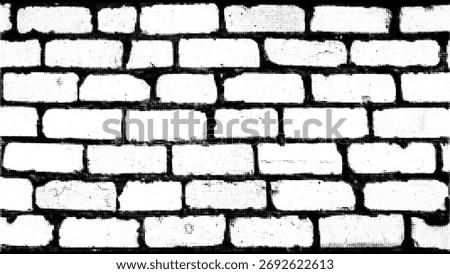 Vector brick wall halftone background. Abstract distressed dotted texture of an old brick surface.