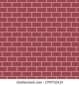 vector brick wall texture pattern. a wall of red refractory rectangular bricks.