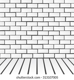 Vector : Brick wall and wood floor