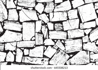 Vector Bricks and Stones texture. Abstract background, old stone wall. Overlay illustration over any design to create grungy vintage effect and depth. For posters, banners, retro and urban designs.
