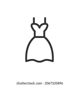 Vector bride dress line icon. Symbol in trendy outline style. Vector illustration isolated on a white background. 