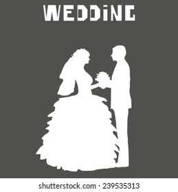 Vector bride and groom (Can be used as texture for cards, invitations, DIY projects, web sites or for any other design) 