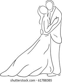 vector - Bride and groom isolated on background