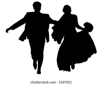 Vector Silhouette Couple Who Dance On Stock Vector (Royalty Free ...