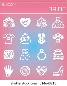 Vector Bride icon set