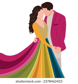 vestidos indios de novia vectorial ilustración de bodas incluyendo novia y novio para diferentes funciones