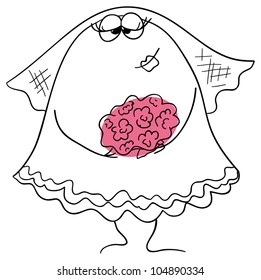 Vector bride is isolated on a white background
