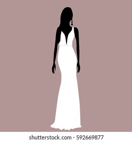 Vector bride in wedding dress