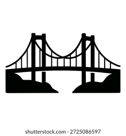Un Vector de un puente que conecta dos masas terrestres, simbolizando la conexión.