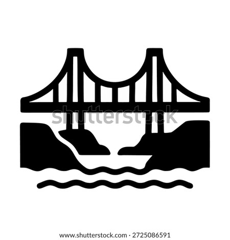 A vector of a bridge connecting two land masses, symbolizing connection