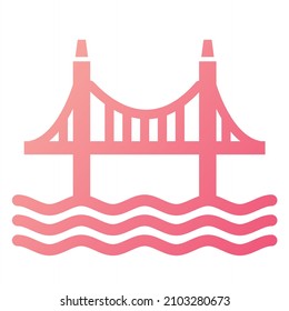 Vector Bridge Glyph Gradient Icon Design

