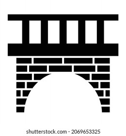 Diseño de iconos de glifo de puente de vector
