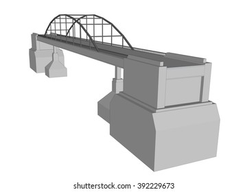 Vector bridge industrial on white background