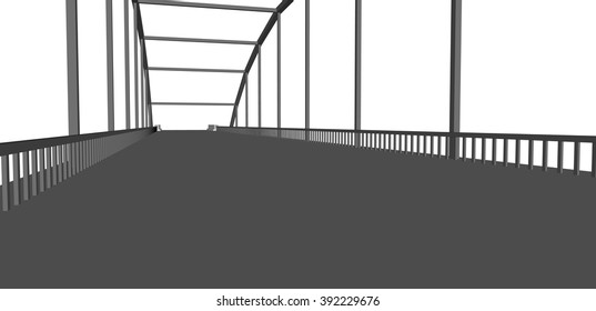 Vector bridge industrial on white background