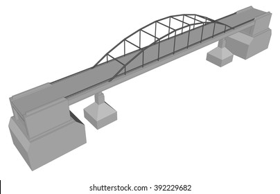 Vector bridge industrial on white background