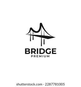 Vector bridge logo design concept template illustration idea