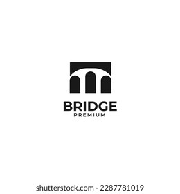 Vector bridge logo design concept template illustration idea