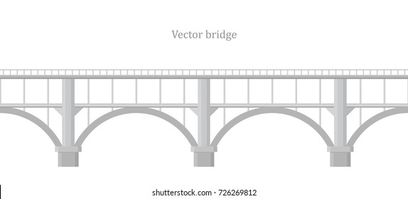 Vector bridge on white background