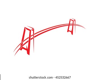 vector bridge silhouette symbol logo emblem outline illustration