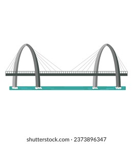 vector bridges color icon set structures for different terrain and landscape on the mountains plains across the sea and ocean vector illustration
