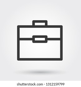 Vector, Briefcase Business, Line Icon with shadow