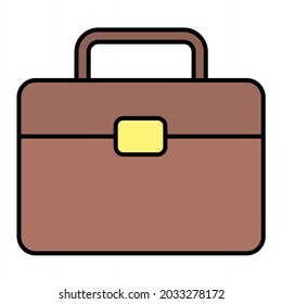 Diseño de iconos de esquema rellenos de maletín Vector
