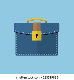 Vector briefcase flat illustration. Education concept object - Eps 10.