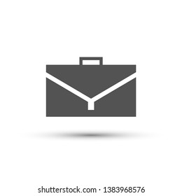 Vector briefcase icon. Bag, office worker symbol. For design, advertising banner