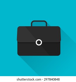 vector briefcase icon in flat style