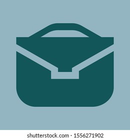 Vector briefcase icon, green business logo.