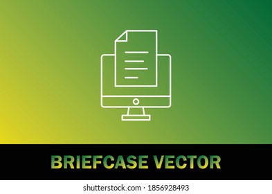 Vector of briefcase icon. Isolated on gradient background. Business and education theme.