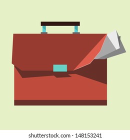 Vector Briefcase icon, portfolio, flat design