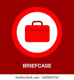 vector briefcase illustration, suitcase symbol - office portfolio isolated