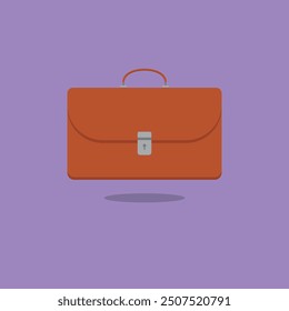 Vector briefcase with shadow on bright background
