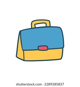 Vector briefcase sign icon in suitcase vector cartoon illustration