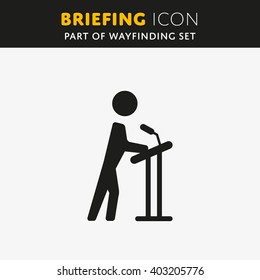 Vector Briefing icon. Presentation sign. Lecture symbol. 