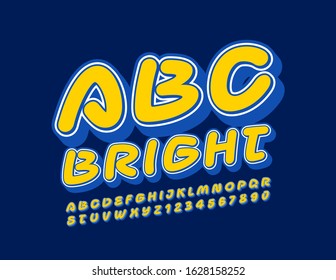 Vector Bright 3D Font. Colorful Alphabet Letters and Numbers.