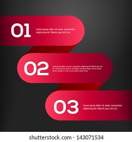 Vector bright 3D red banners set