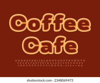 Vector bright advertisement Coffee Cafe. Modern Creative Font. Artistic Alphabet Letters and Numbers set