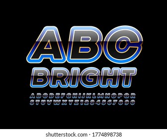 Vector Bright Alphabet Letters and Numbers. Glossy chic Font