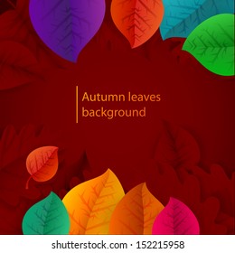 Vector bright autumn leaves background 