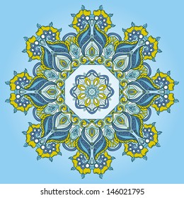 Vector Bright background consist of henna ornament