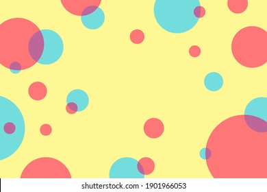 Vector bright background with copy space. Trendy design. Circles colored in overlap style.