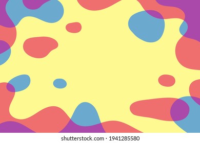 Vector bright background with copy space. Trendy design. Abstract elements colored in overlap style.