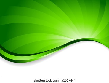 Vector bright background in green color; clip-art