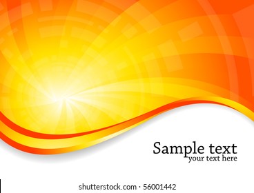 Vector bright background in orange color; clip-art