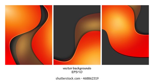 Vector bright backgrounds set. For flyers, brochures and websites. Elements for your design. Eps10