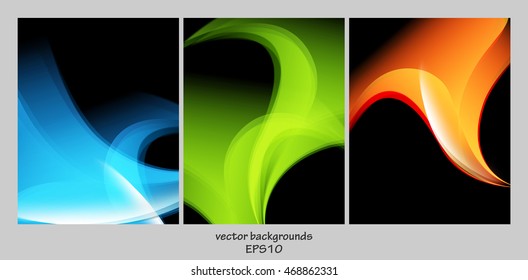 Vector bright backgrounds set. For flyers, brochures and websites. Elements for your design. Eps10