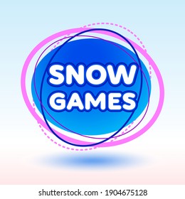 Juegos de Nieve con placa brillante vectorial. Elemento de diseño gráfico. Plantilla de logotipo aislado