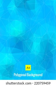 Vector bright blue modern geometric background in polygonal style